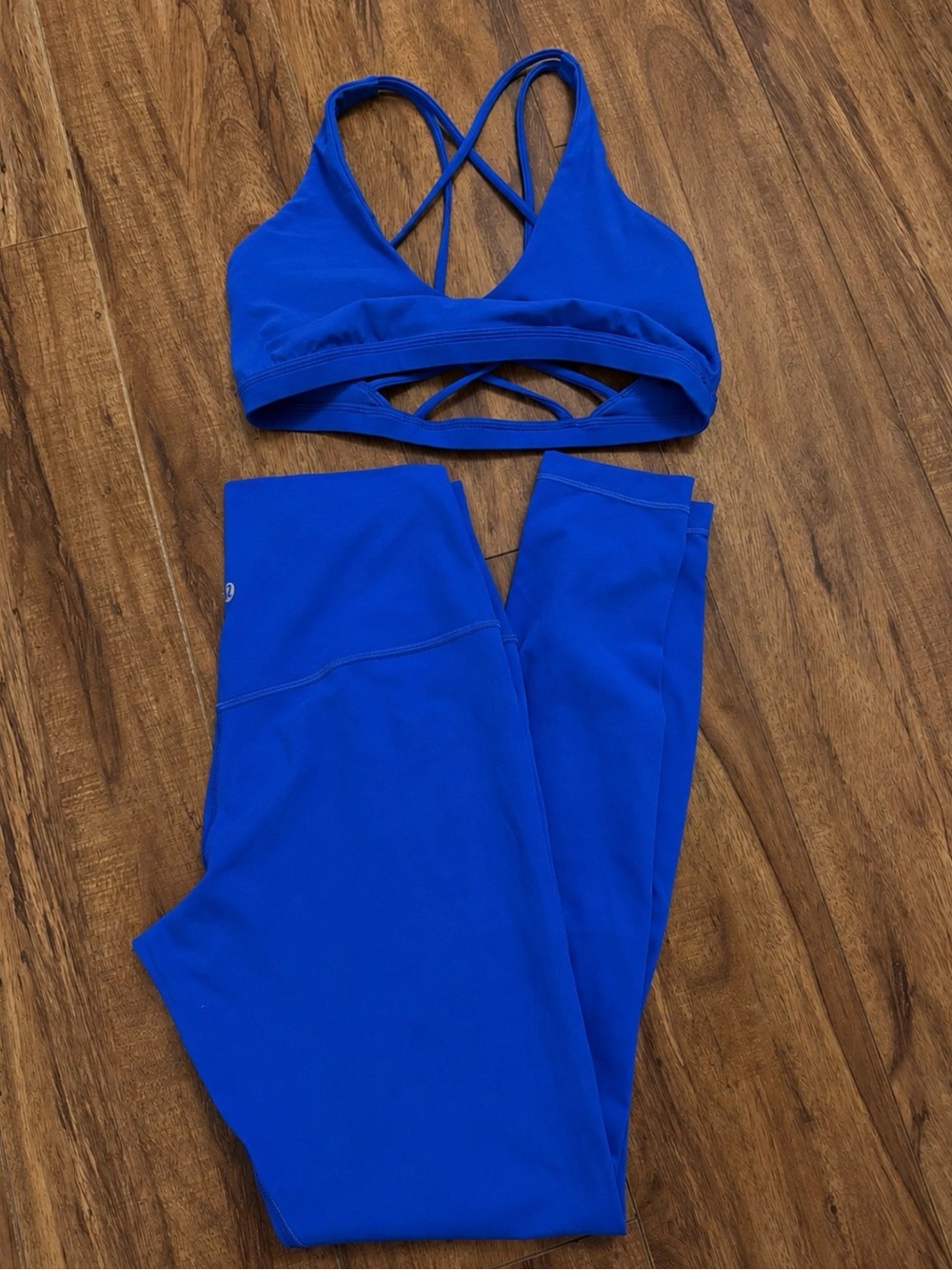 lululemon athletica Cerulean Blue Sports Bra and Legging matching set
